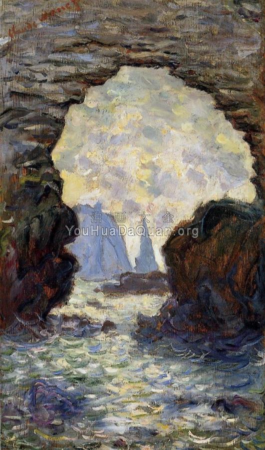 The Rock Needle Seen through the Porte d'Aumont - 克劳德·莫奈